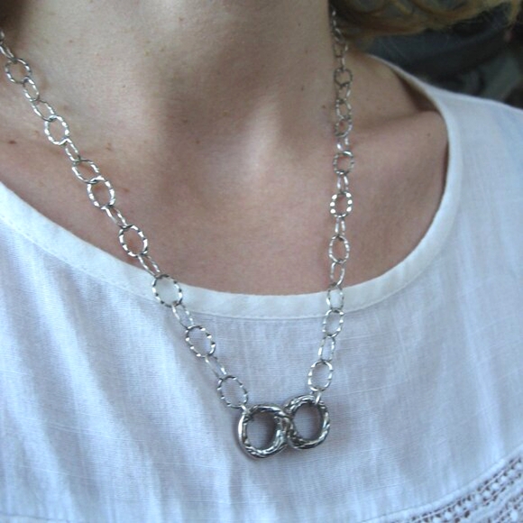 Large Eternity Stainless Steel Necklace - Picture 9 of 10